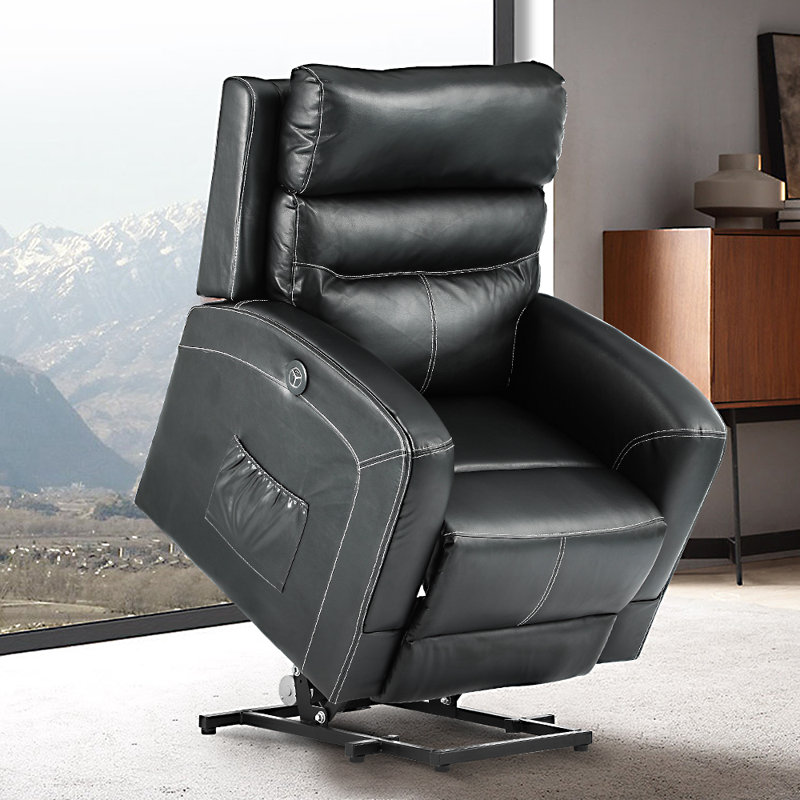 Red Barrel Studio® Faux Leather Power Reclining Heated Massage Chair
